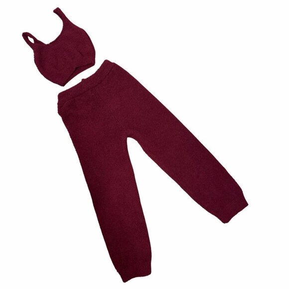 Pleshy Cozy Knit Boucle Cropped Tank and Jogger set - Small - Picture 3 of 4